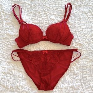 Red Adore Me Lingerie Set
